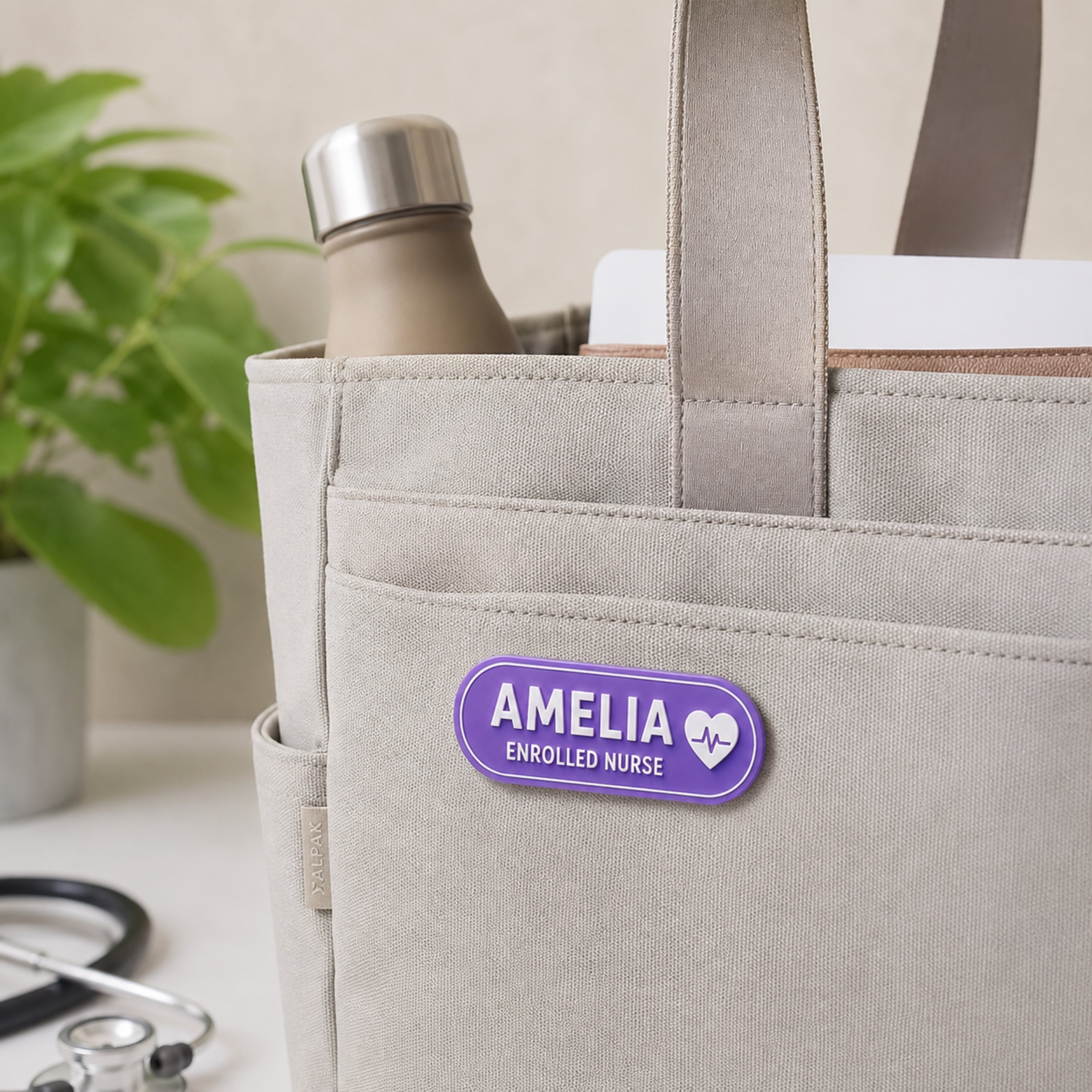 Custom Name Badge, Nurse, Teacher, Midwife, Educator, Magnetic Backing