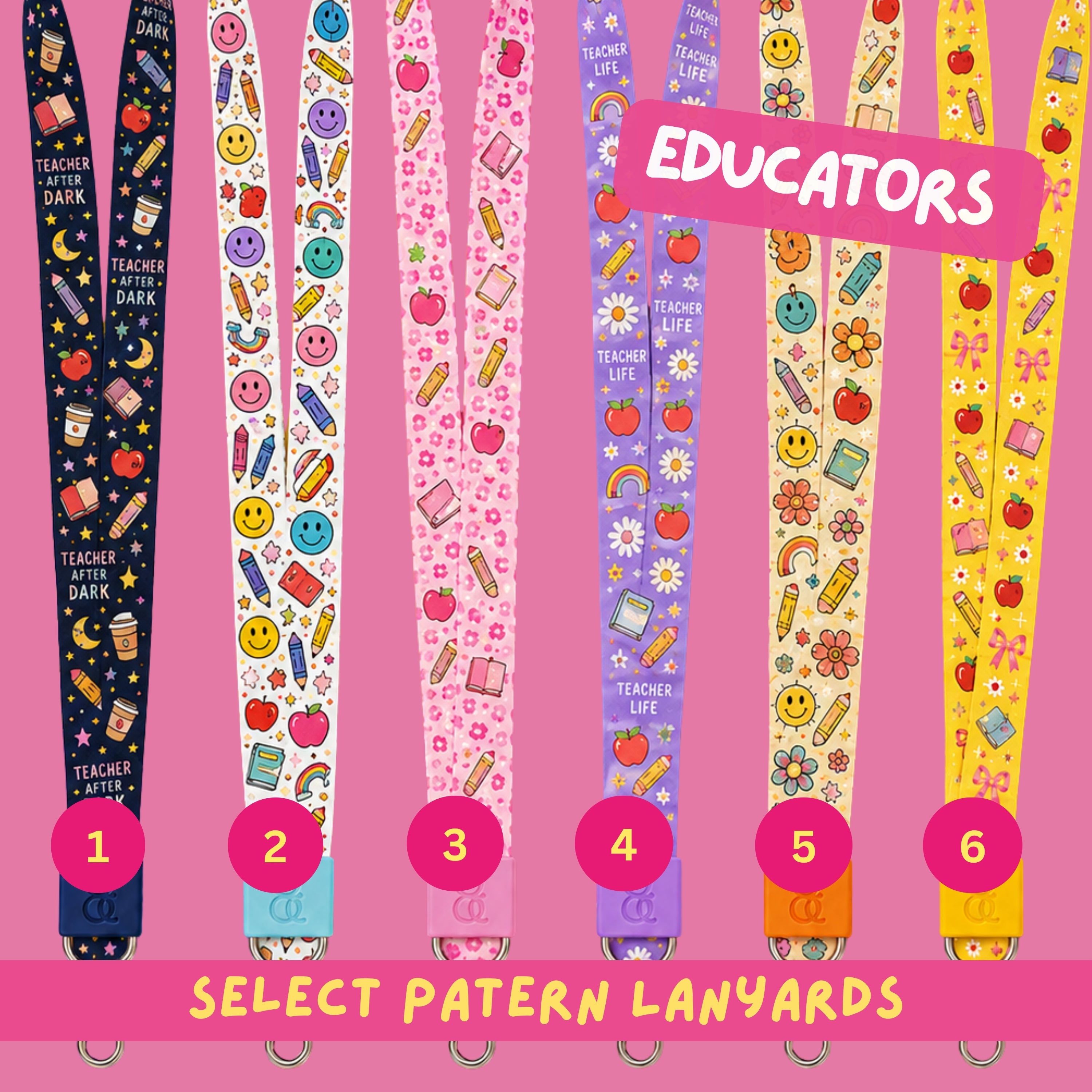 Personalized Educator Lanyard, Custom Name Badge, Teacher Gift (Neck/Wristlet)