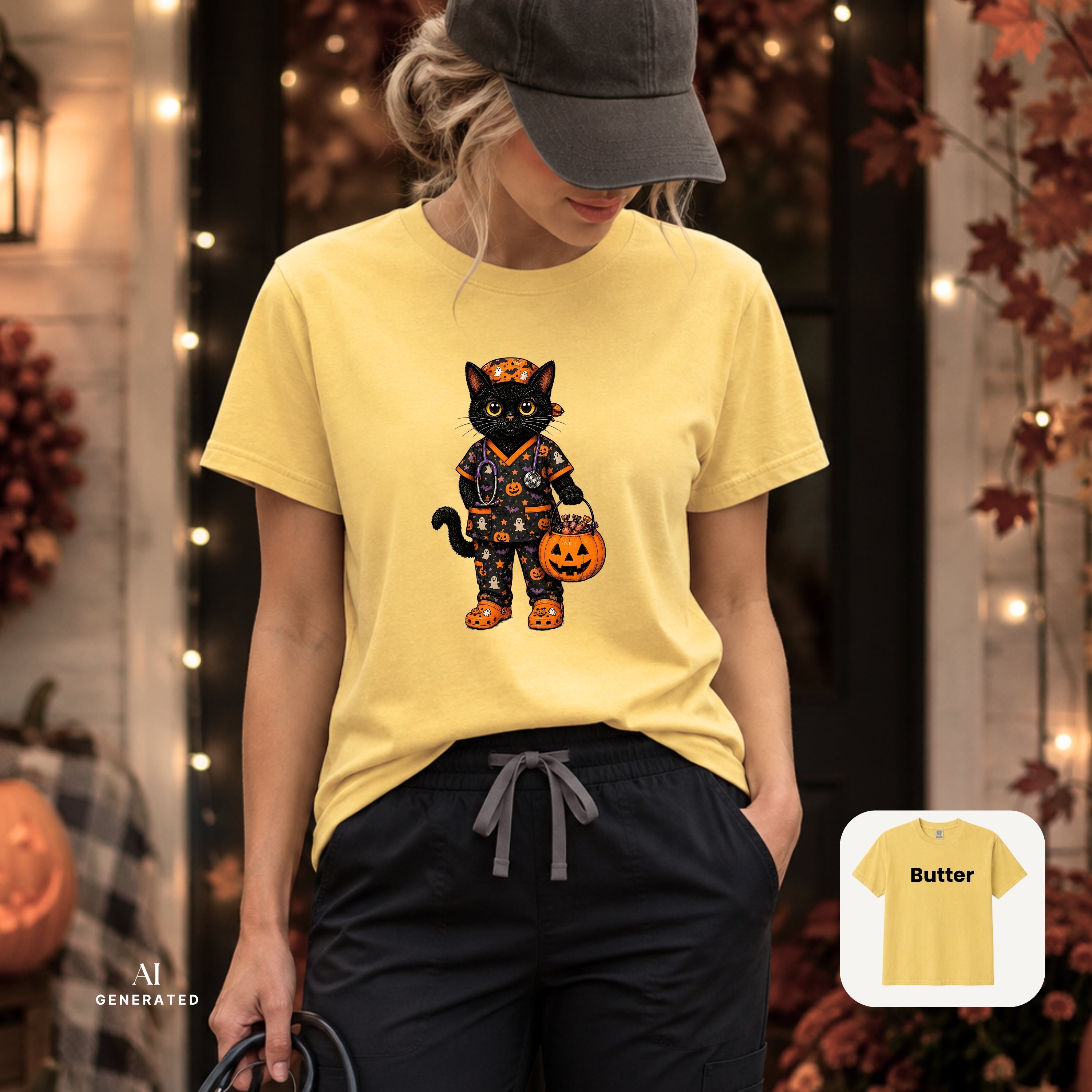 Nurse Cat Halloween Fall TShirt