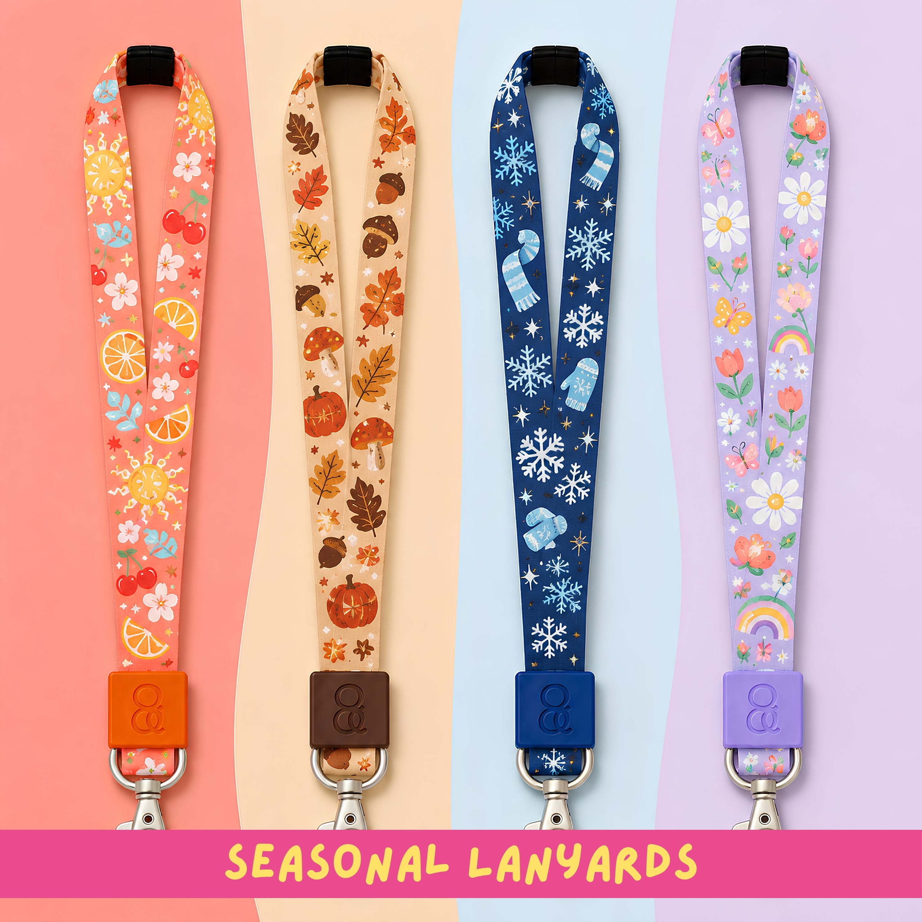 SEASONAL Lanyard, Custom Name Badge, Teacher Gift