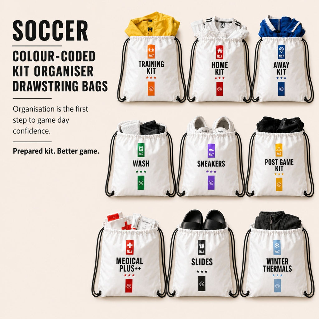 Organised Soccer Drawstring Bags