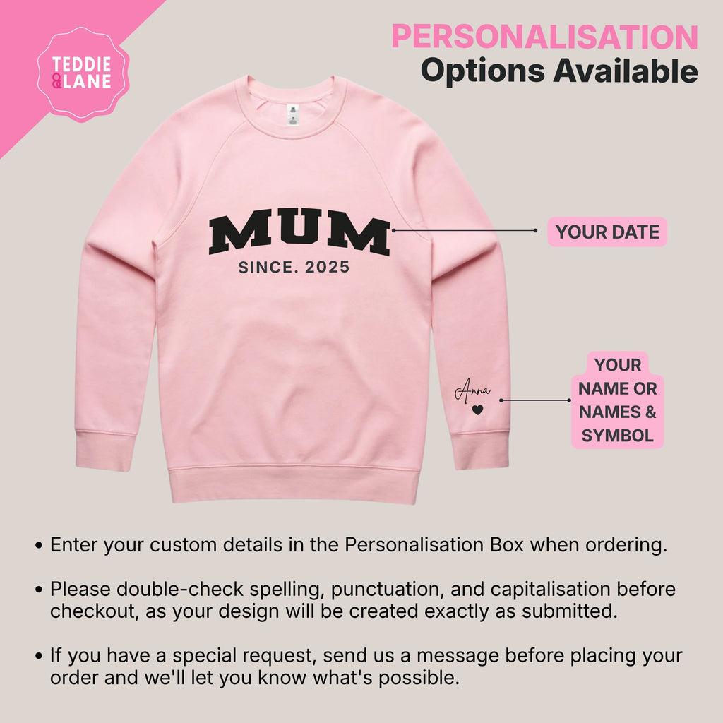 Mum Varsity Since Crewneck Unisex