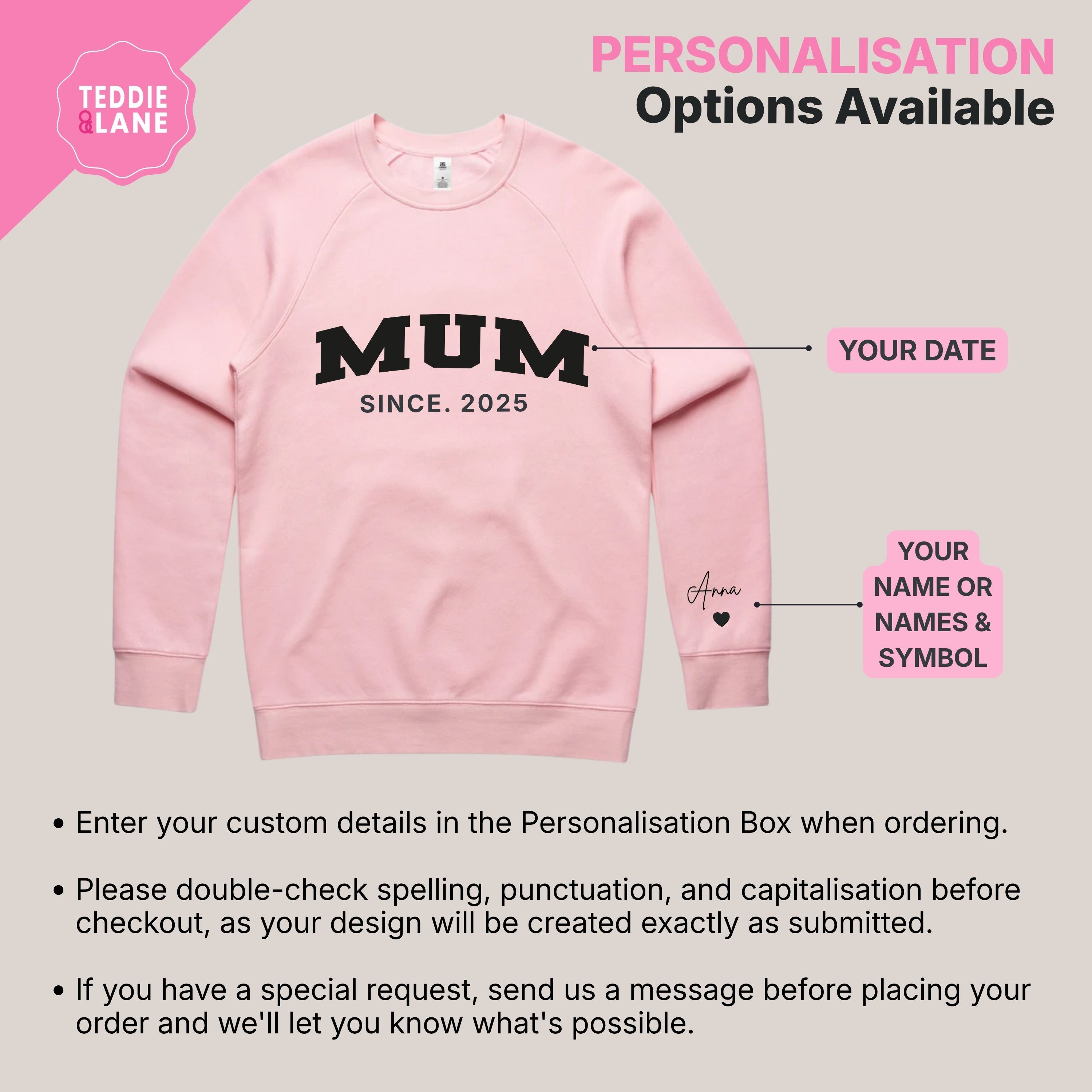 Mum Varsity Since Crewneck Unisex