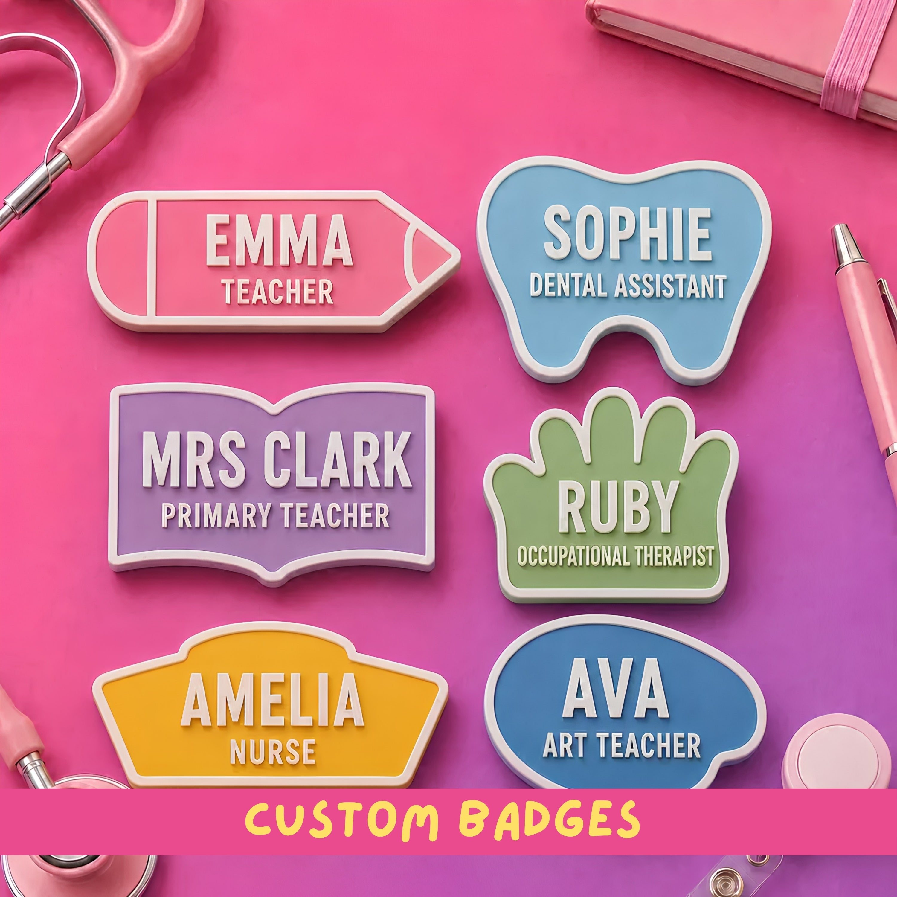 Custom PROFESSIONS Name Badges