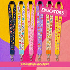 Personalized Educator Lanyard, Custom Name Badge, Teacher Gift (Neck/Wristlet)