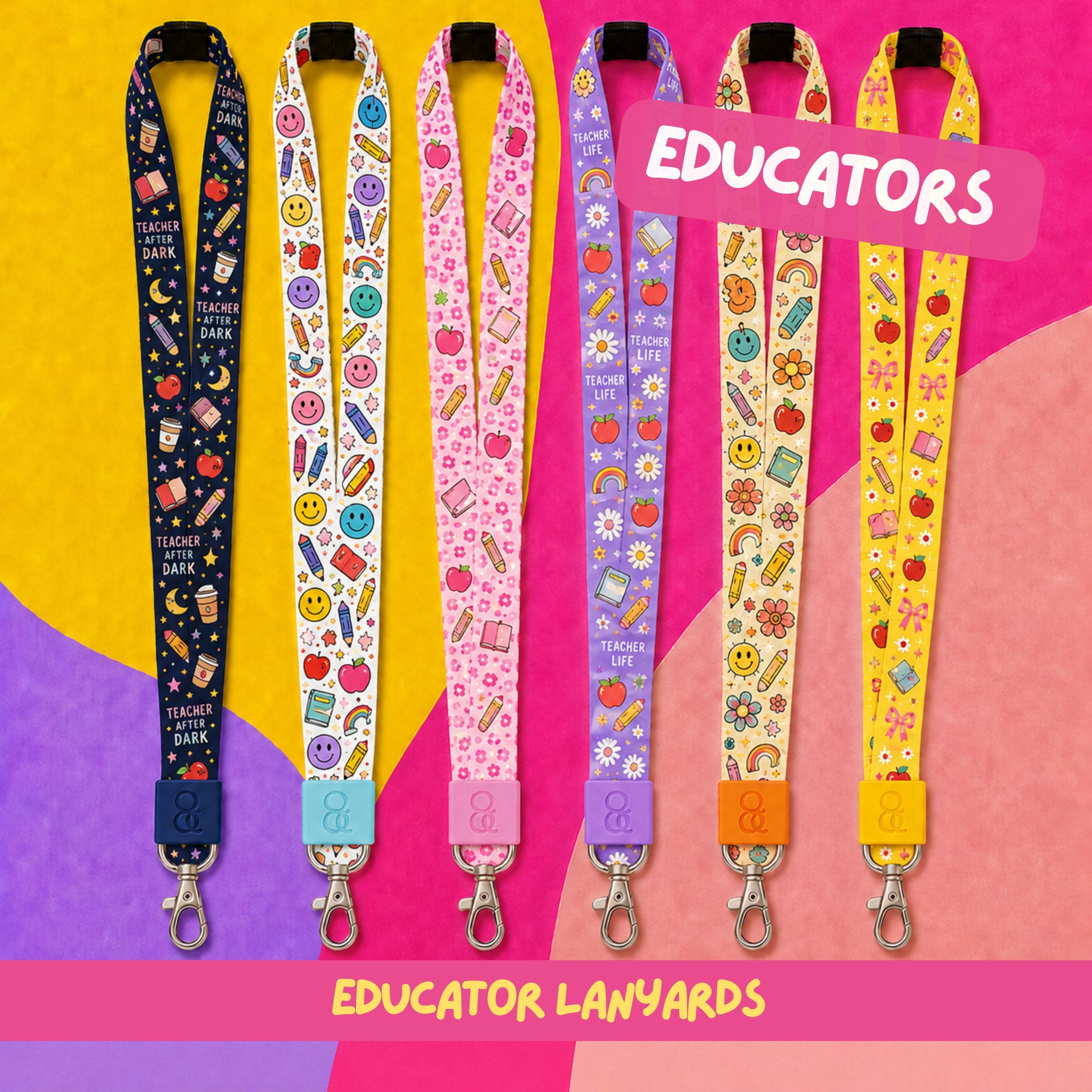 Personalized Educator Lanyard, Custom Name Badge, Teacher Gift (Neck/Wristlet)