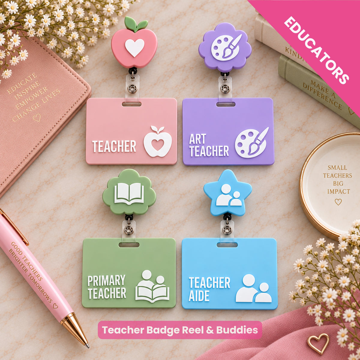 TEACHER Name Badge Reel & Buddie
