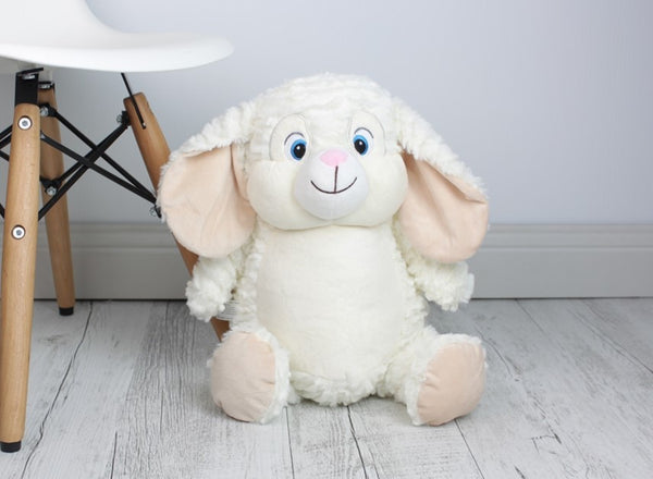 Personalised Teddy Bear - EASTER Egg White Bunny Cubbie - Teddie & Lane