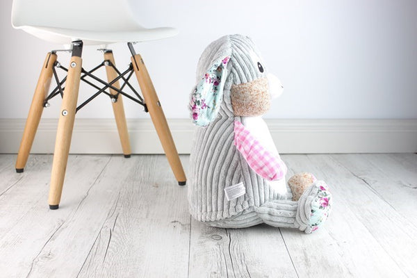 Personalised Teddy Bear - EASTER Bunny  Clovis Bunny Cubbie Pink -40cm - Teddie & Lane