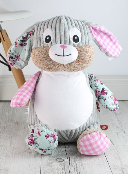 Personalised Teddy Bear - EASTER Clovis Bunny Cubbie Pink -40cm - Teddie & Lane