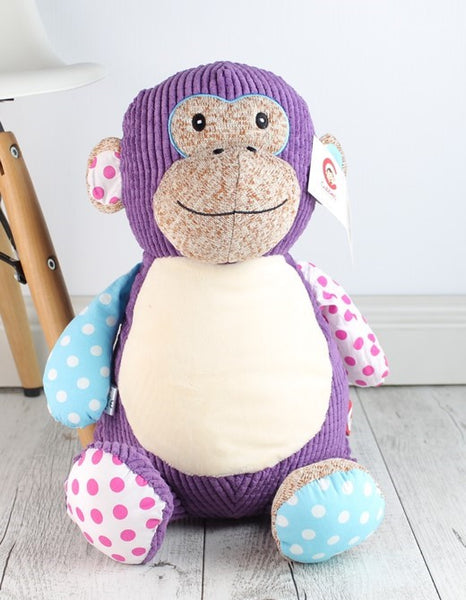 Harlequin Monkey Purple Cubbie - Teddie & Lane
