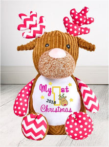 Christmas 4 Reindeer Cubbie - Teddie & Lane