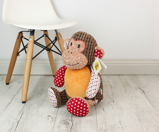 Huggles Harlequin The Monkey Cubbie - 40cm - Teddie & Lane