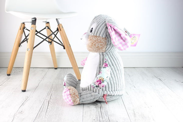 Personalised Teddy Bear - EASTER Bunny  Clovis Bunny Cubbie Pink -40cm - Teddie & Lane